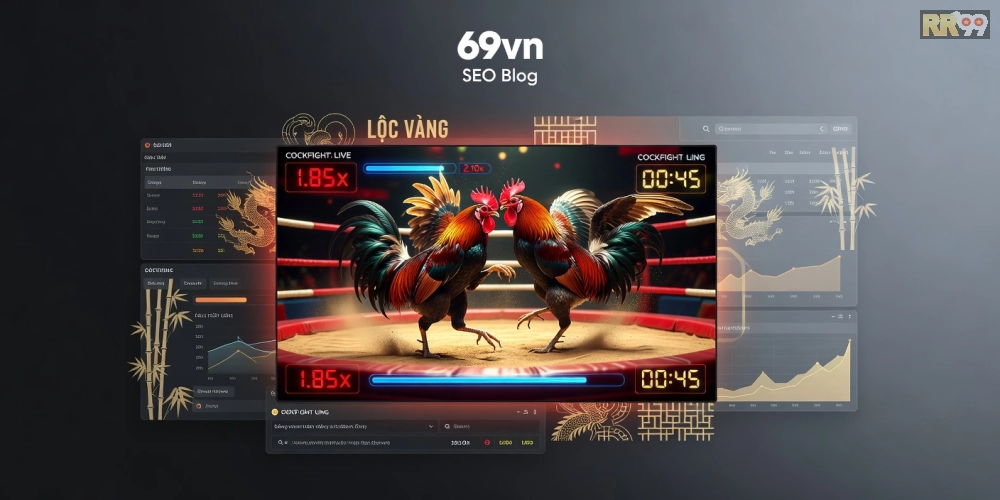 Hình ảnh minh họa khái niệm trực tiếp đá gà trên nền tảng 69vn với giao diện hiện đại